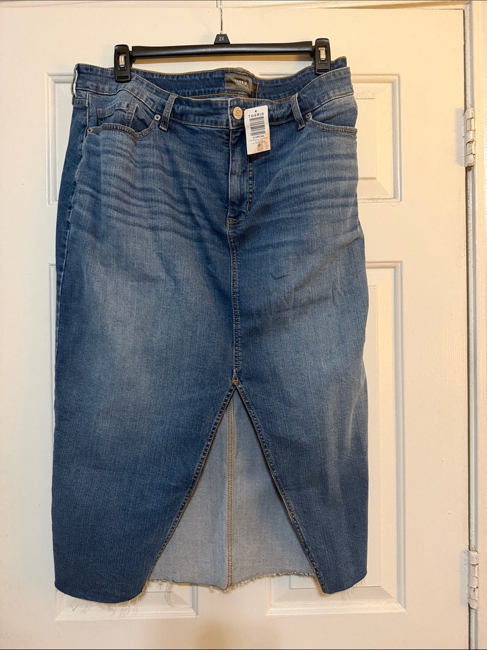 torrid Blue Denim Maxi Skirt with Front Slit